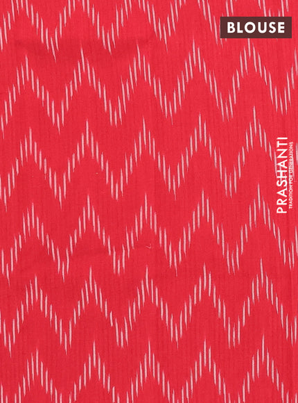 Chettinad cotton saree sunset orange and red with plain body and ganga jamuna border
