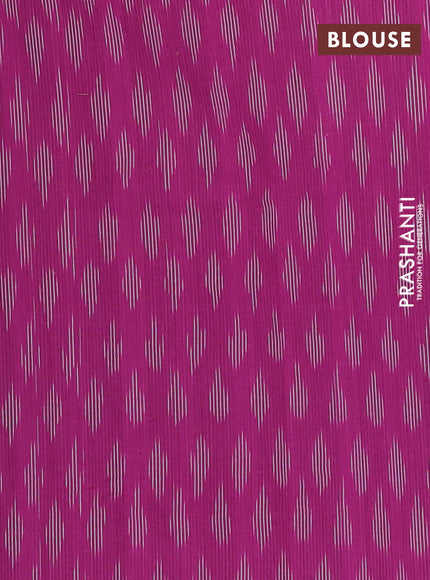 Chettinad cotton saree grey and purple with plain body and thread woven border