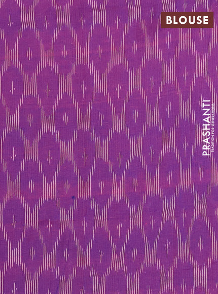 Chettinad cotton saree pink and purple with plain body and thread woven border