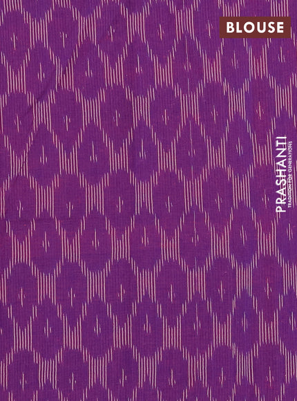 Chettinad cotton saree dual shade of pink and purple with plain body and ganga jamuna border