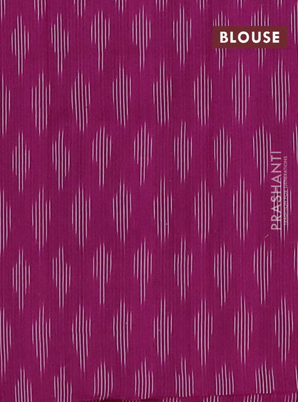 Chettinad cotton saree pink and purple with plain body and thread woven border