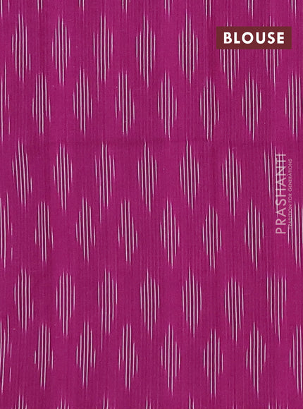 Chettinad cotton saree dual shade of green and purple with plain body and thread woven border