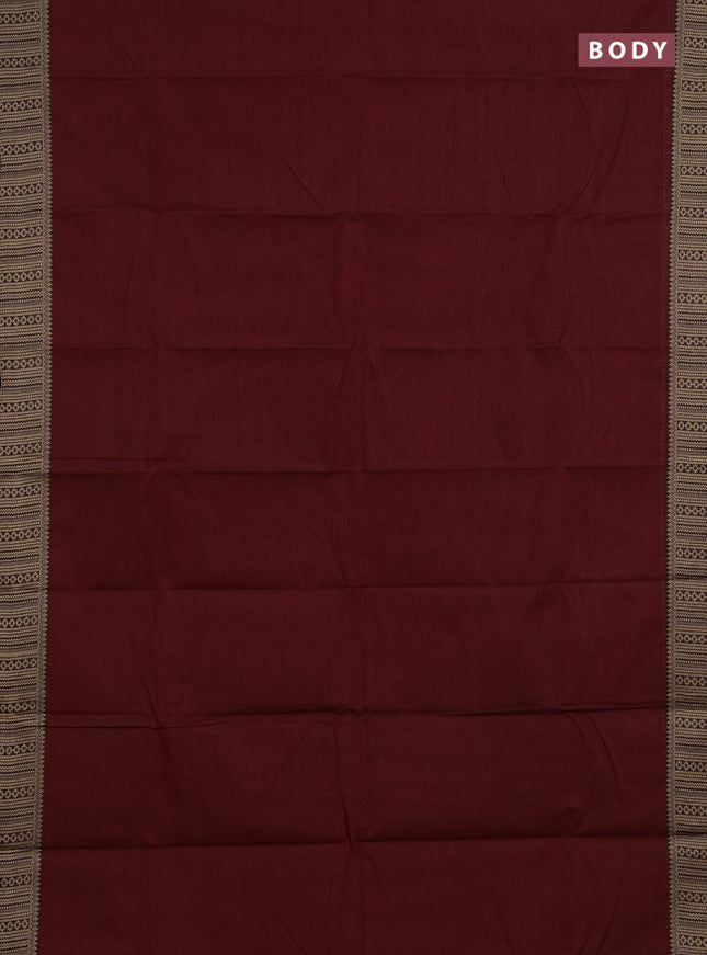 Chettinad cotton saree maroon and navy blue sap green with plain body and thread woven border
