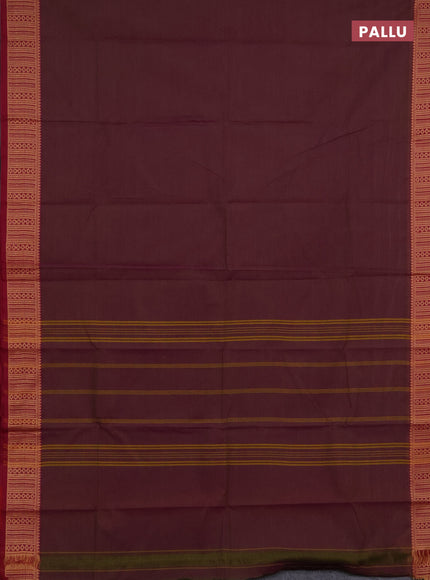 Chettinad cotton saree dual shade of purple and purple with plain body and thread woven border