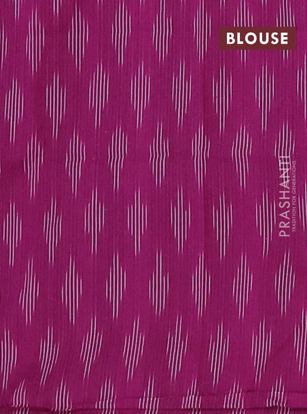 Chettinad cotton saree dual shade of purple and purple with plain body and thread woven border