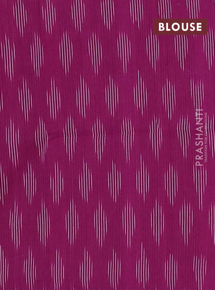 Chettinad cotton saree sunset orange and purple with plain body and thread woven border