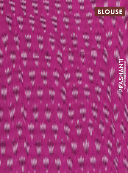 Chettinad cotton saree dark mustard and purple with plain body and thread woven border
