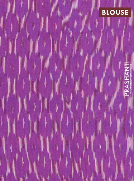 Chettinad cotton saree teal green and purple with plain body and thread woven border