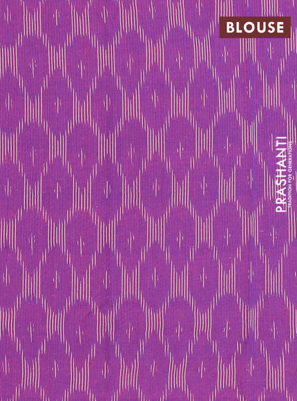 Chettinad cotton saree teal green and purple with plain body and thread woven border
