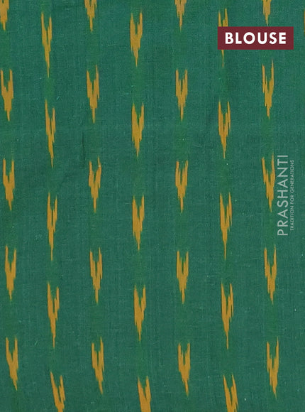 Chettinad cotton saree mustard green and green with plain body and zari woven border