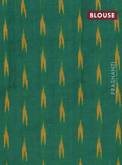 Chettinad cotton saree jamun shade and green with plain body and zari woven border