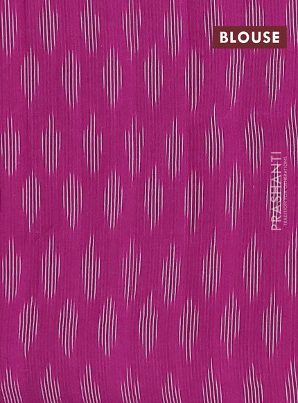 Chettinad cotton saree wine shade and pink purple with plain body and long zari woven simple border