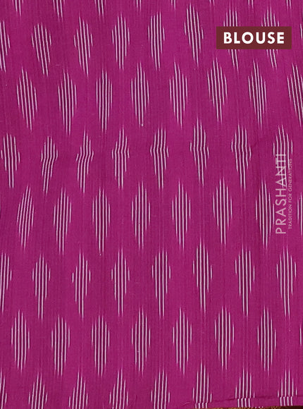 Chettinad cotton saree dark mustard and purple with plain body and long zari woven simple border