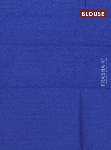 Chettinad cotton saree dual shade of purple and blue with plain body and thread woven border