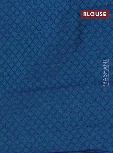 Chettinad cotton saree pista green and teal green with thread woven buttas and thread woven border