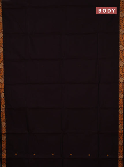 Chettinad cotton saree deep jamun and mustard yellow with thread woven buttas and thread woven border