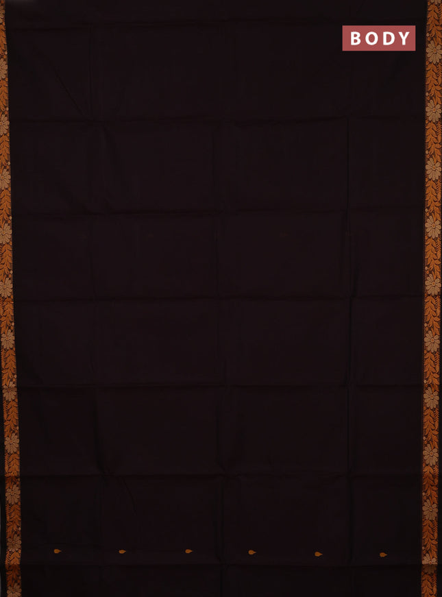 Chettinad cotton saree deep jamun and mustard yellow with thread woven buttas and thread woven border