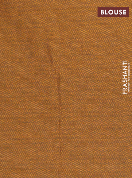 Chettinad cotton saree deep jamun and mustard yellow with thread woven buttas and thread woven border