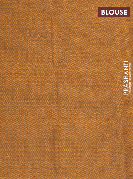 Chettinad cotton saree maroon and dark mustard with thread woven buttas and temple design thread woven simple border