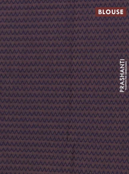 Chettinad cotton saree pastel lavender and jamun shade with thread woven buttas and rudhraksha thread woven border