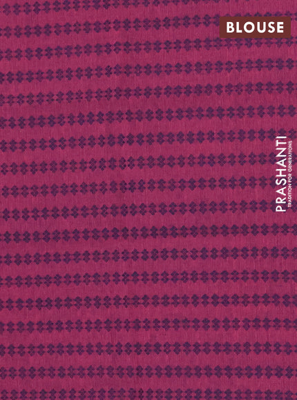 Chettinad cotton saree pink and wine shade with thread woven buttas and rudhraksha thread woven border