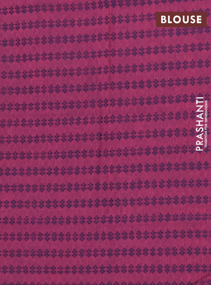 Chettinad cotton saree grey and navy blue wine shade with thread woven buttas and rudhraksha thread woven border