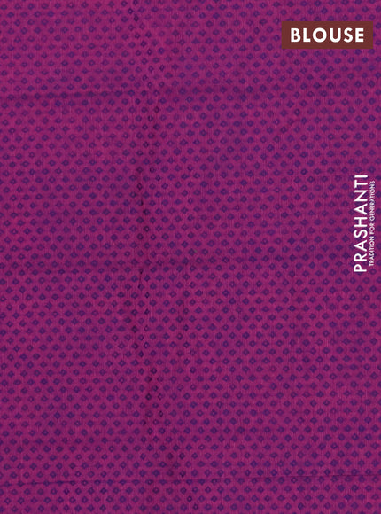 Chettinad cotton saree cs blue and purple with plain body and zari woven simple border
