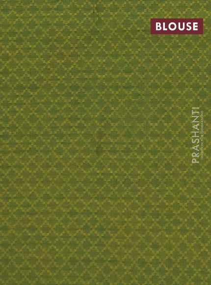 Chettinad cotton saree yellow and green with thread woven buttas and temple rettapet zari woven border