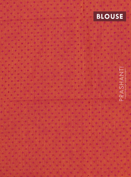 Chettinad cotton saree pastel purple and sunset orange with thread woven buttas and temple rettapet zari woven border