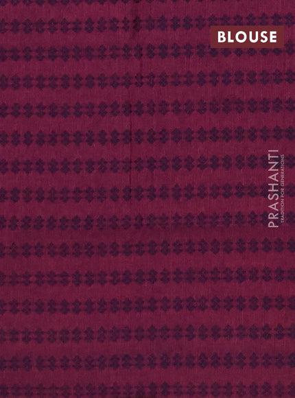 Chettinad cotton saree peach pink and wine shade with thread woven buttas and zari woven border