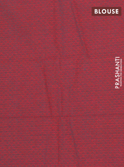 Chettinad cotton saree bottle green and maroon with plain body and rettapet zari woven border