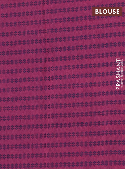 Chettinad cotton saree cs blue and wine shade with plain body and rettapet zari woven border