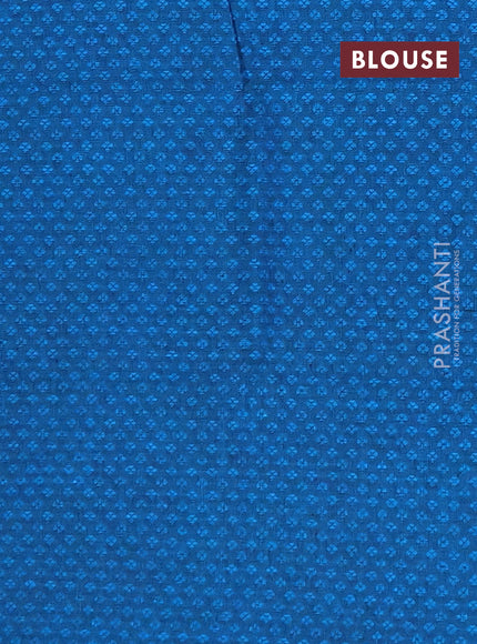Chettinad cotton saree green and cs blue with thread woven buttas and zari woven simple border
