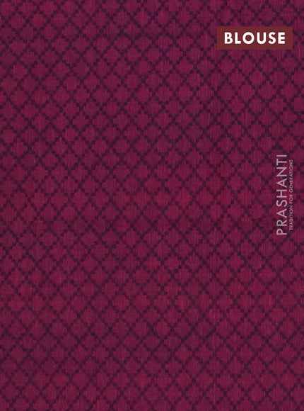 Chettinad cotton saree mehendi green and magenta pink with plain body and zari woven border