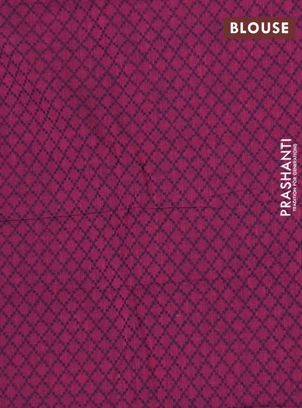 Chettinad cotton saree blue and magenta pink with thread woven buttas and zari woven border