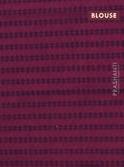 Chettinad cotton saree grey shade and black magenta pink with thread woven buttas and zari woven border