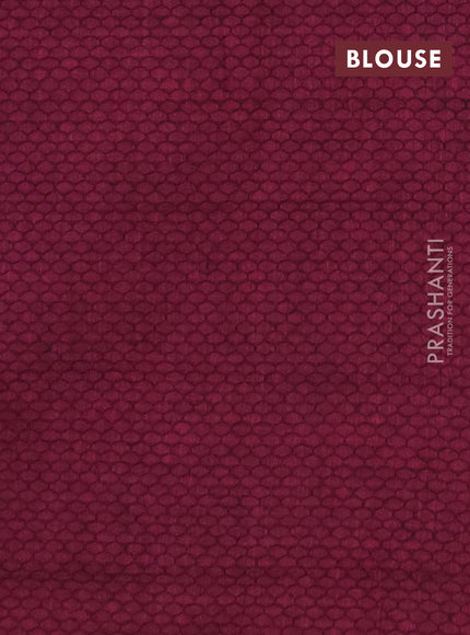 Chettinad cotton saree dual shade of blue and dark magenta pink with thread woven buttas and rettapet zari woven border