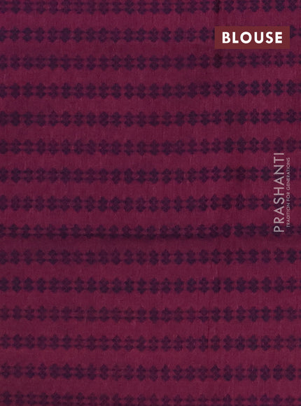 Chettinad cotton saree dual shade of blue and dark magenta pink with thread woven buttas and rettapet zari woven border