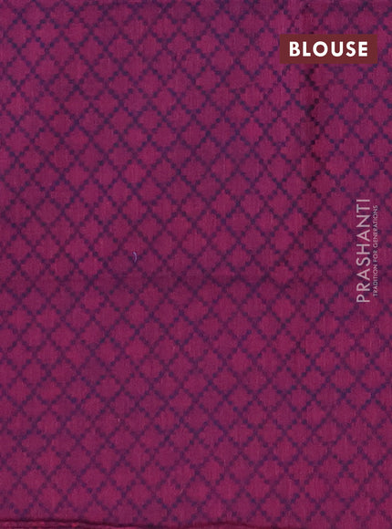 Chettinad cotton saree peacock green and magenta pink with thread woven buttas and thread & zari woven border