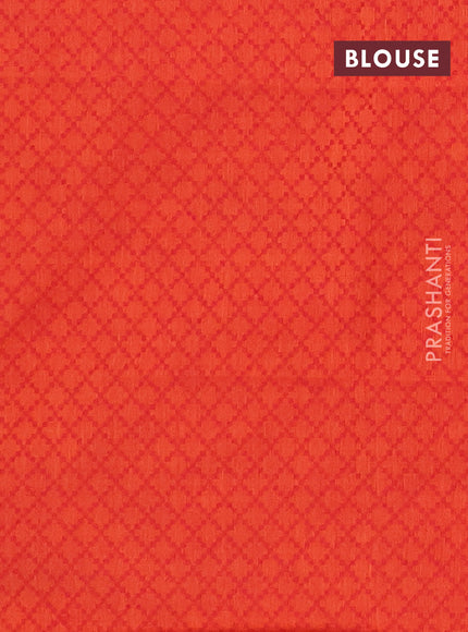 Chettinad cotton saree dual shade of peacock green and red with thread woven buttas and zari woven border