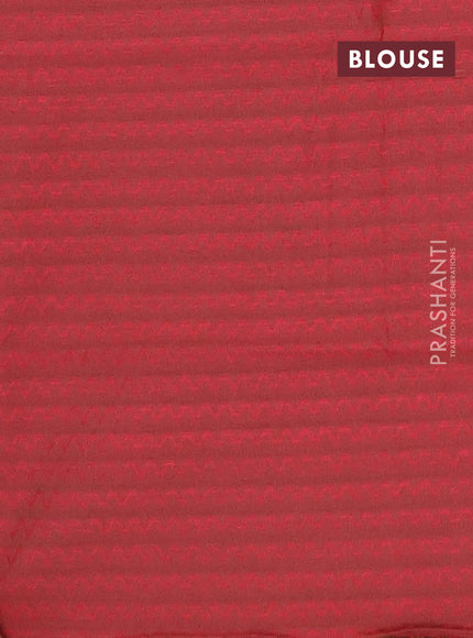 Chettinad cotton saree peacock green and red shade with thread woven buttas and zari woven border