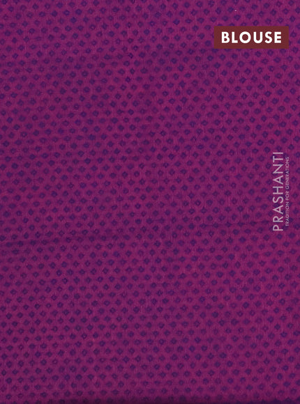 Chettinad cotton saree green and purple with thread woven buttas and zari woven border