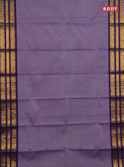 Chettinad cotton saree violet shade and violet with thread woven buttas and long zari woven border