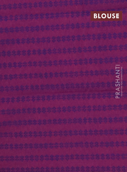 Chettinad cotton saree dual shade of blue and purple with thread woven buttas and temple design zari woven border