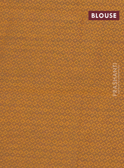Chettinad cotton saree coffee brown and mustard yellow with thread woven buttas and temple design zari woven border
