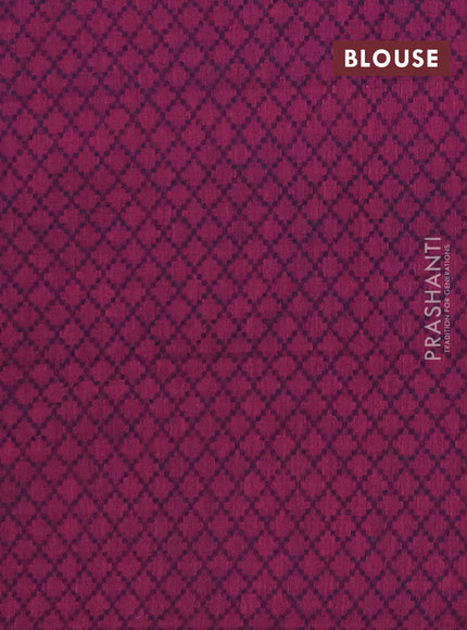 Chettinad cotton saree deep jamun and magenta pink with thread woven buttas and temple design zari woven border