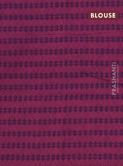 Chettinad cotton saree blue shade and wine shade with thread woven buttas and long zari woven border