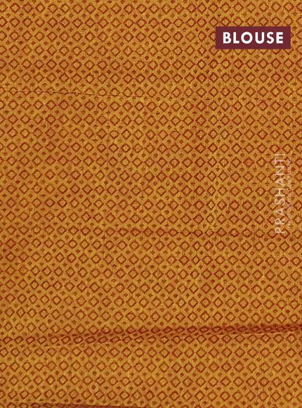 Chettinad cotton saree sap green and mustard yellow with thread woven buttas and zari woven border