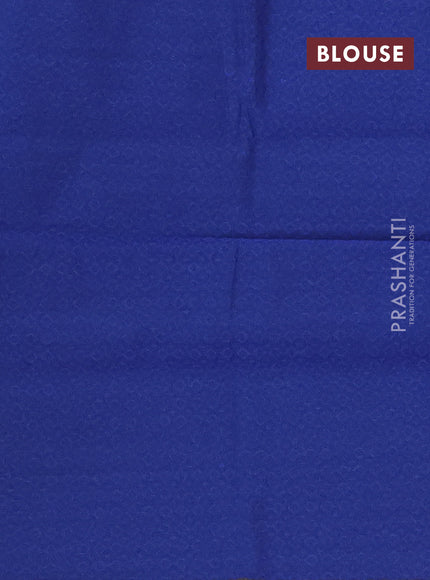 Chettinad cotton saree dual shade of sap green and blue with plain body and long rettapet zari woven border