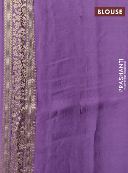 Banarasi silk saree purple with allover floral zari woven buttas and long zari woven border